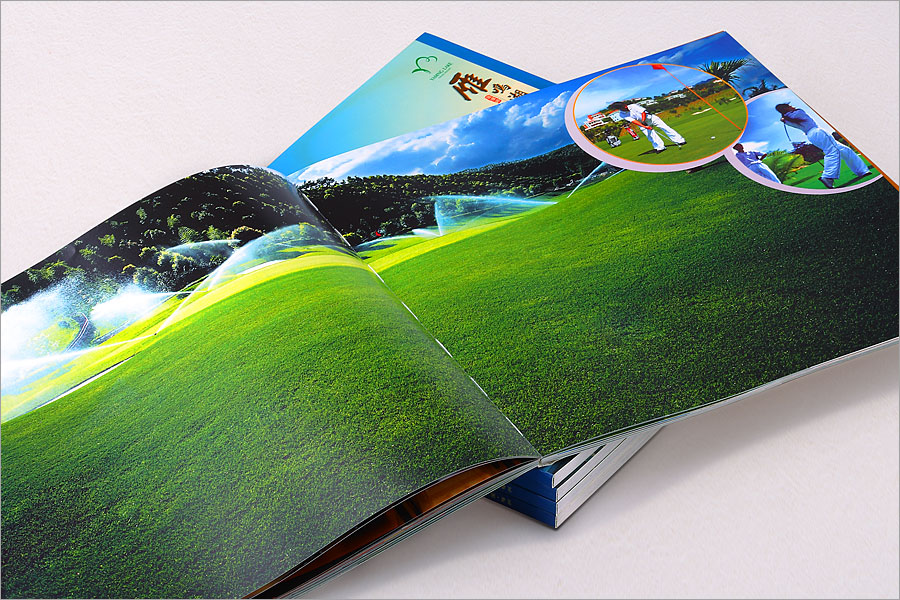 黑眼睛廣告為雁鳴湖旅游度假村印刷的大型風光畫冊之內頁高爾夫部分