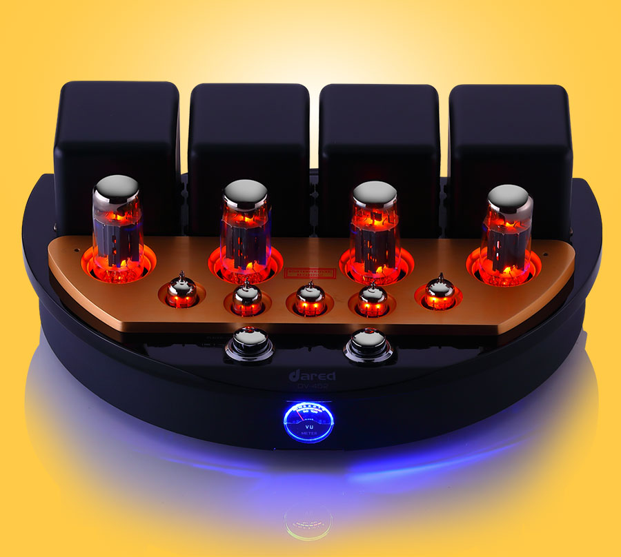 黑眼睛廣告為膽藝高音響器材有限公司拍攝的D-452膽機(jī)正面